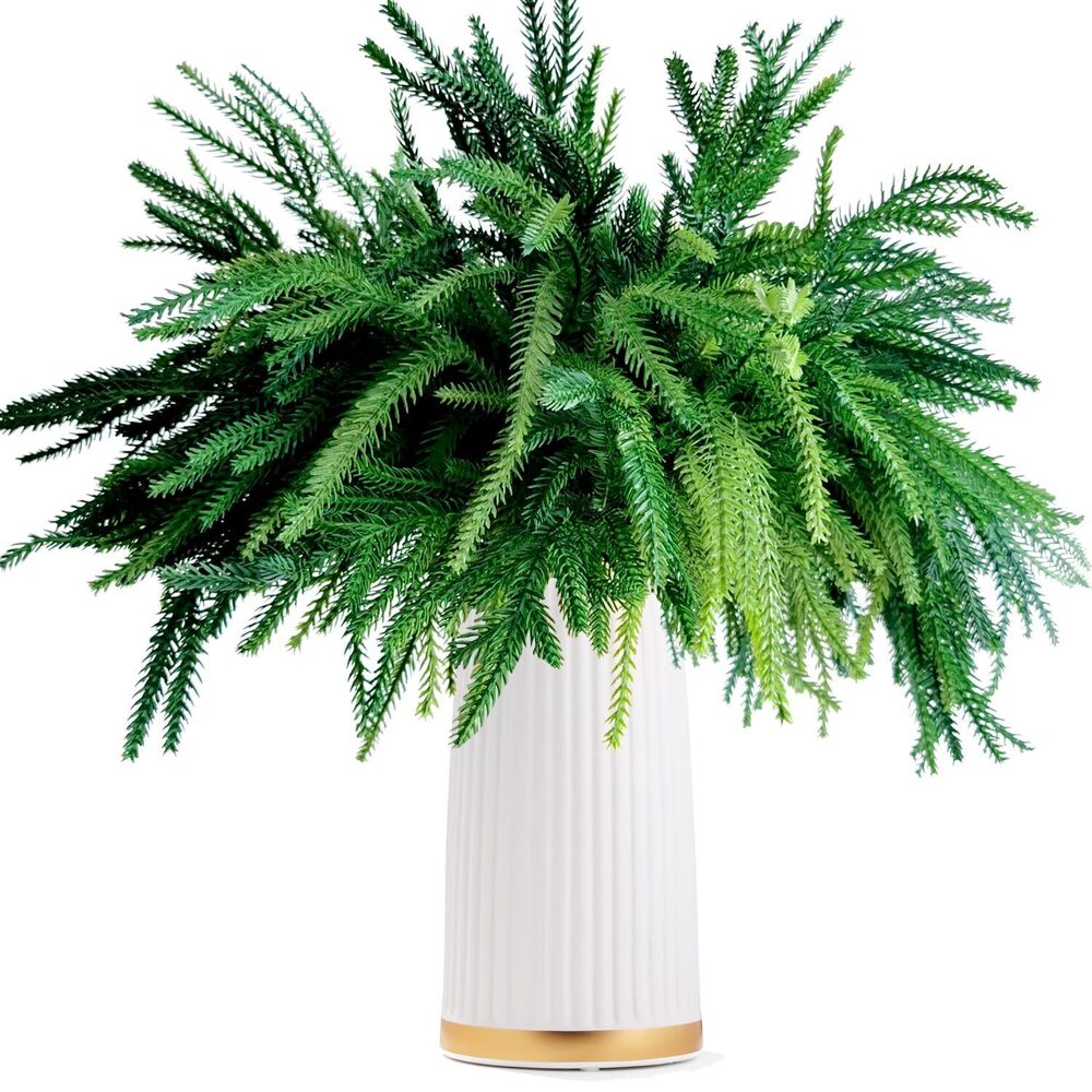 8515 12 Pcs Christmas Norfolk Pine Branches Norfolk Pine Artificial